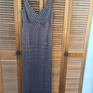 JM Collection Sleeveless Brown Maxi Dress